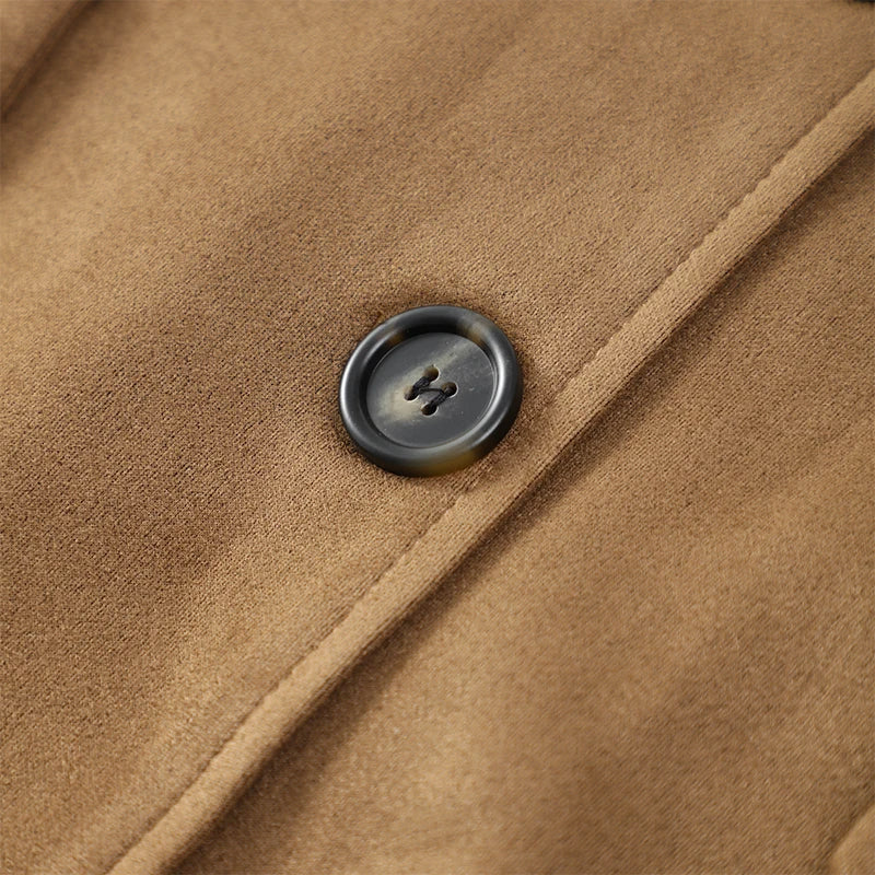 Split suede leather jacket with pocket